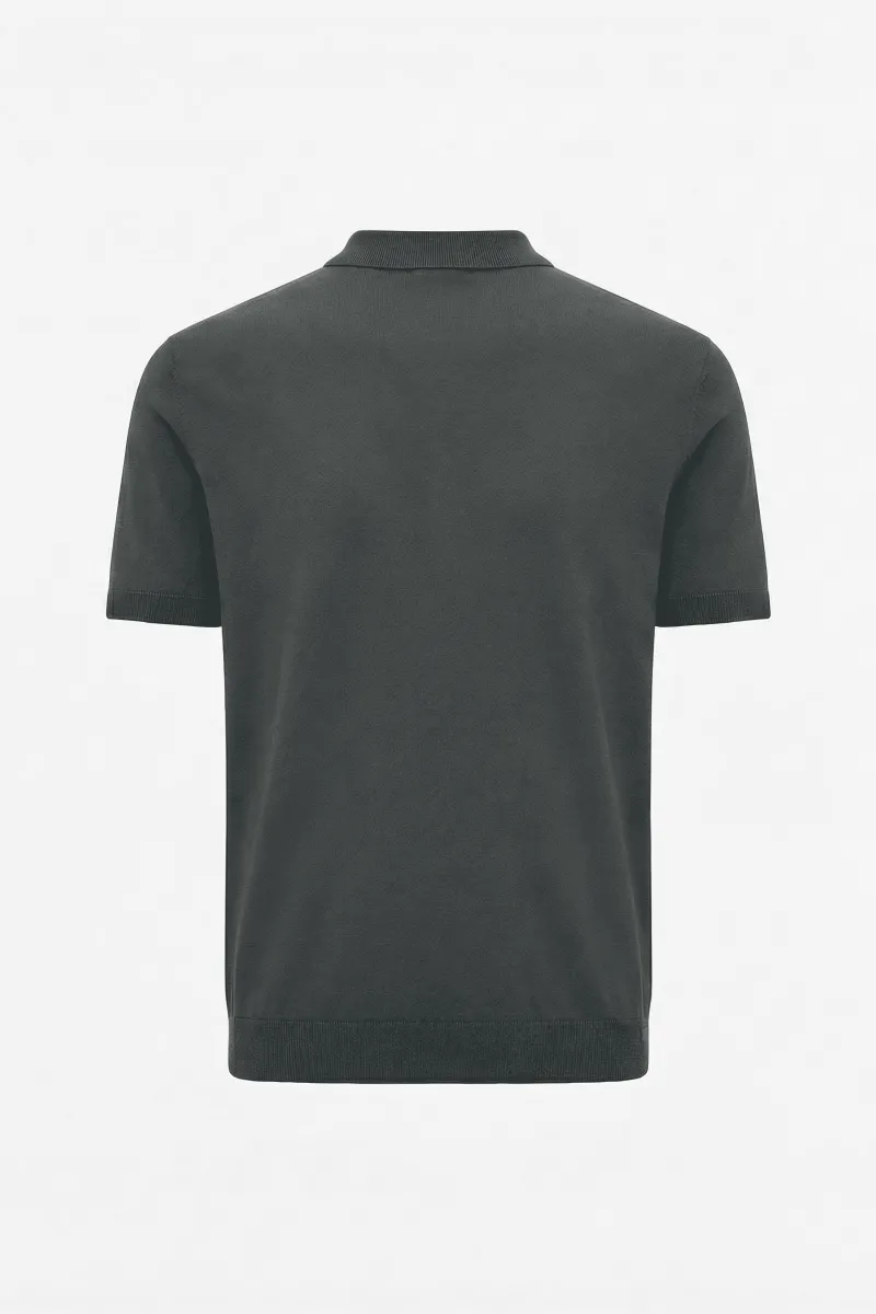 Gebreide Polo | Donkergrijs